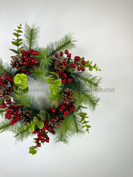 Pvc Pine Berry Wreath 681821