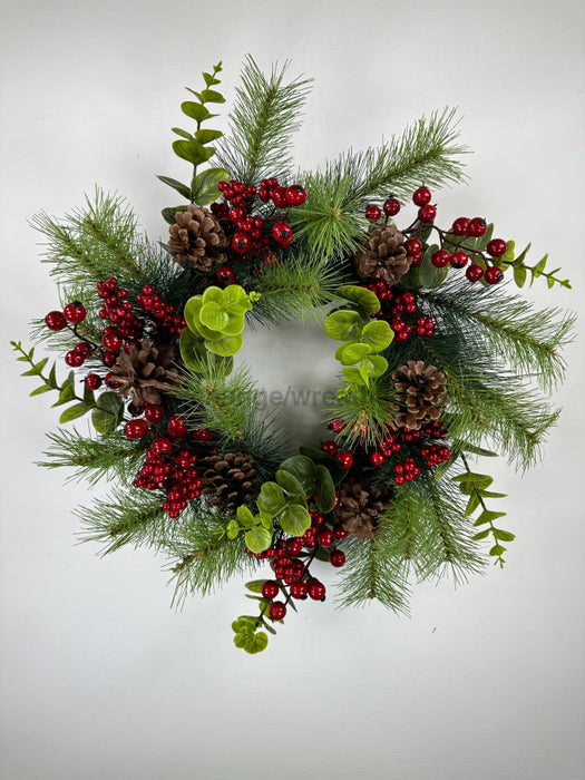 Pvc Pine Berry Wreath 681821