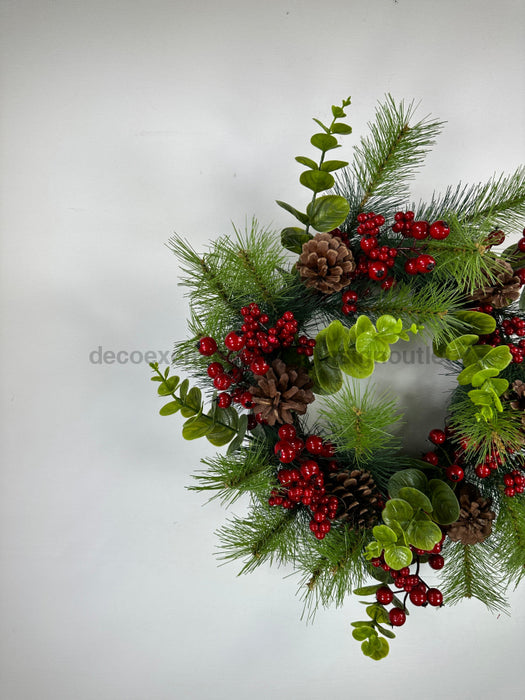 Pvc Pine Berry Wreath 681821