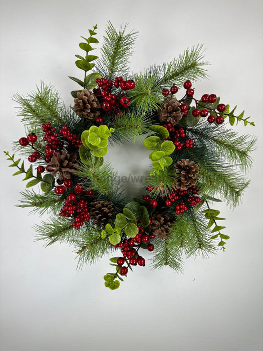 Pvc Pine Berry Wreath 681821