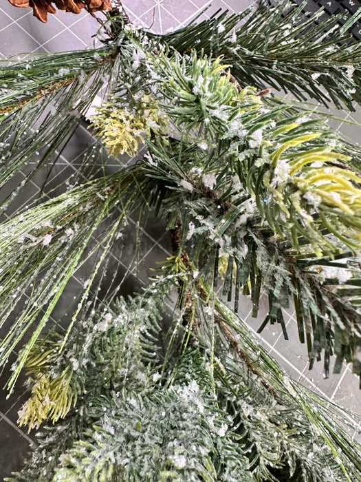 Pvc Pine W/Cone Frst Spray 38131 Greenery