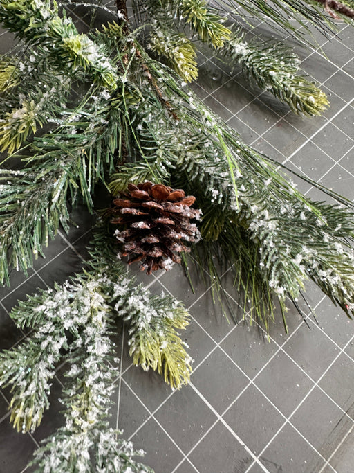 Pvc Pine W/Cone Frst Spray 38131 Greenery