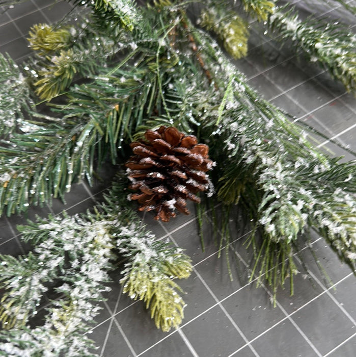 Pvc Pine W/Cone Frst Spray 38131 Greenery