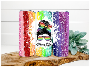 Teacher Rainbow 20 oz insulated tumbler with lid and straw