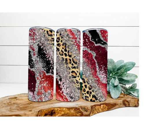 Red and Black Marble Tumbler, Leopard Tumbler 20 oz Skinny Tumbler DECOETUMBLER-265 - DecoExchange®