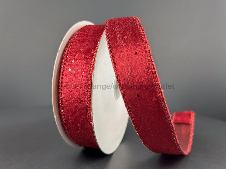 Red Glt Lush Velvet Wired 7/8’’X10Y 72423-05-12 Ribbon