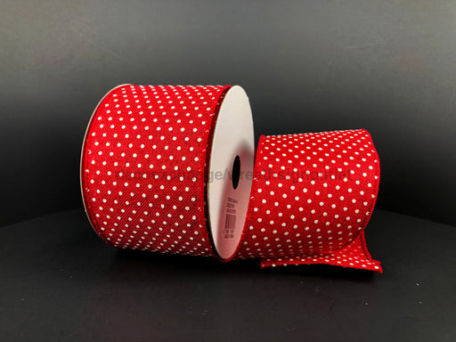 Red Lin/Wht Raised Microdot 2.5X10Y 41345-40-12 Ribbon