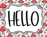 Red Mushroom Sign, Hello Sign, DCO-01317, Sign For Wreath, 8x10" Metal Sign - DecoExchange®