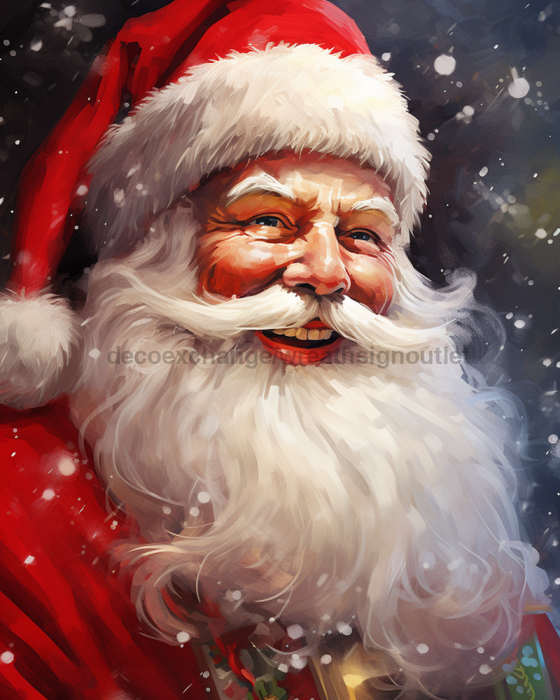 Red Santa Sign Christmas Dco-00701 For Wreath 8X10 Metal