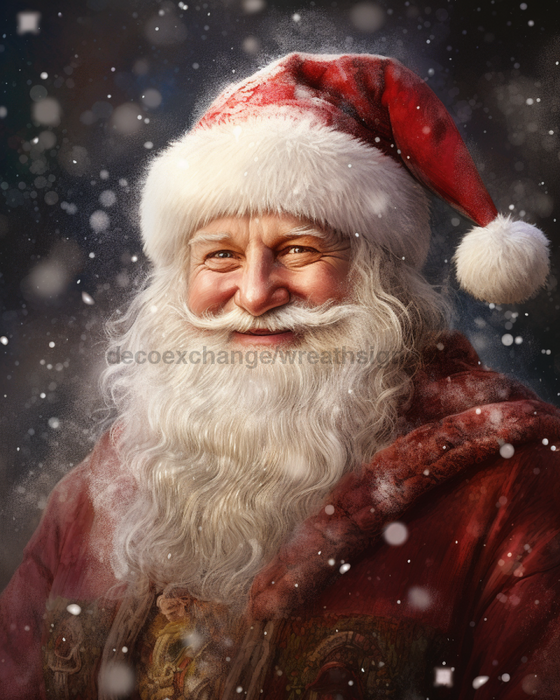 Red Santa Sign Christmas Dco-00704 For Wreath 8X10 Metal