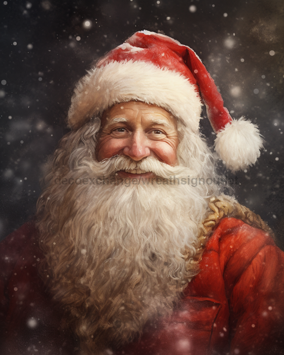 Red Santa Sign Christmas Dco-00716 For Wreath 8X10 Metal