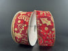 Red Stn/Gld-Dk Rd Overlay Ornmnts 1.5’X10Y 71493-09-13 Ribbon