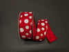 Red Stn/Wht Glit Big Dots 2.5’X50Y 875-40-196 Ribbon