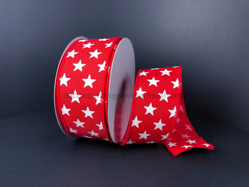 Red Satin/Wht Stars 1.5X10Y 41223-09-12 Ribbon