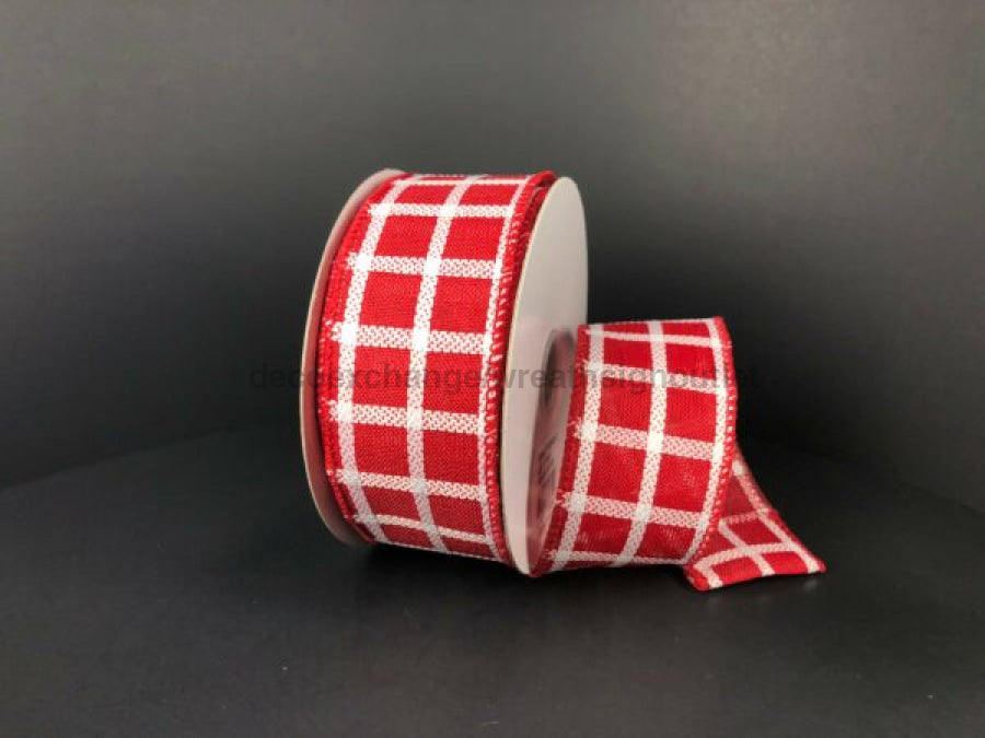 Red-Wht Woven Trellis 1.5’X10Y 71220-09-12 Ribbon