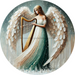 Religious Angel Sign, DECOE-5286-D, Sign For Wreath, 10" Wood Sign