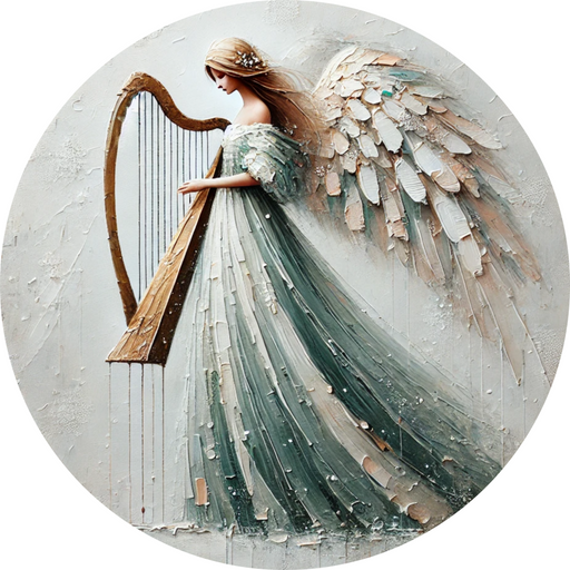 Religious Angel Sign, DECOE-5299-D, Sign For Wreath, 10" Wood Sign