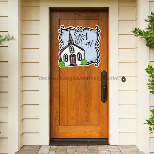 Religious Door Hanger Church Sign Cut Bow Holes Wood Sign Decoe-W-903447 22