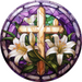 Religious Easter Sign Cross Decoe-5178 10’ Metal Round