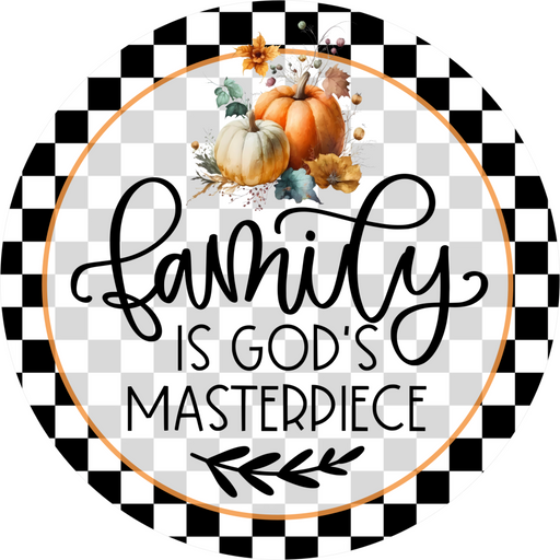 Religious Family Sign, DECOE-5258-D, Sign For Wreath, 10" Wood Sign