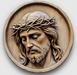 Religious Jesus Wood Carving Sign, DCO-13300, Sign For Wreath, 10x10" Metal Sign