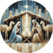 Religious Nativity Sign, DECOE-5302-D, Sign For Wreath, 10" Wood Sign