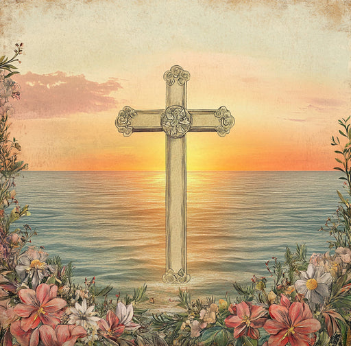 Religious Sign, Cross Sign, DCO-02397, Sign For Wreath, 10x10 Metal Sign