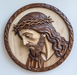 Religious Wood Carving Jesus Sign, DCO-13183-D, Sign For Wreath, 10" Wood Sign