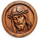 Religious Wood Carving Jesus Sign, DCO-13480-D, Sign For Wreath, 10" Wood Sign