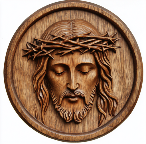 Religious Wood Carving Jesus Sign, DCO-13483-D, Sign For Wreath, 10" Wood Sign