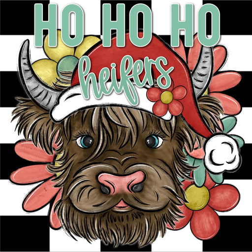 Retro Christmas Sign Cow Decoe-4769 For Wreath 10X10 Metal 10