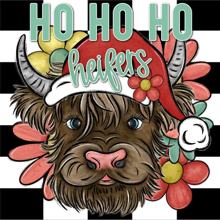 Retro Christmas Sign Cow Decoe-4769 For Wreath 10X10 Metal 10