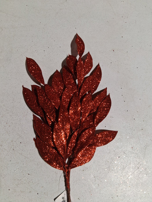 Christmas Laurel Leaves Spray - Red - 68453
