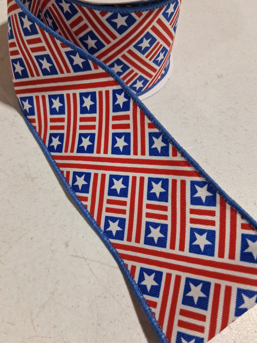2.5"X10Yd Stars/Stripes Red/White/Royal Blue RGH1299CA - DecoExchange®
