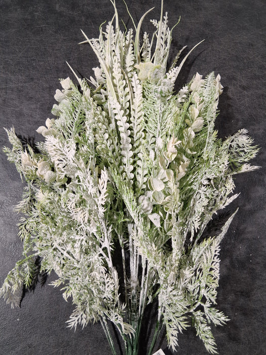 Fall Mixed Grass Bush - 18 Stems - Snow Accent - 58731