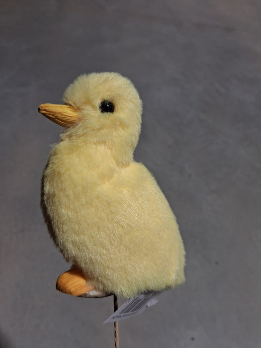 16.5"H Faux Fur/Styro Duckling Pick Yellow MW574629 - DecoExchange