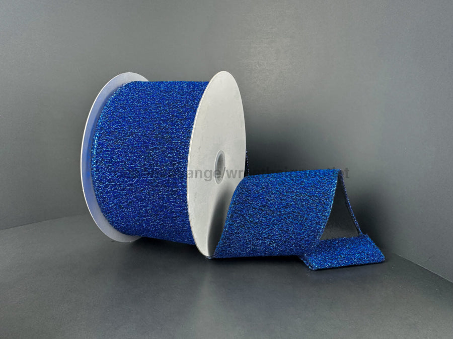 Ryl Bl-Blk Fuzzy Metallic 2.5’’X10Y 73566-40-25 Ribbon