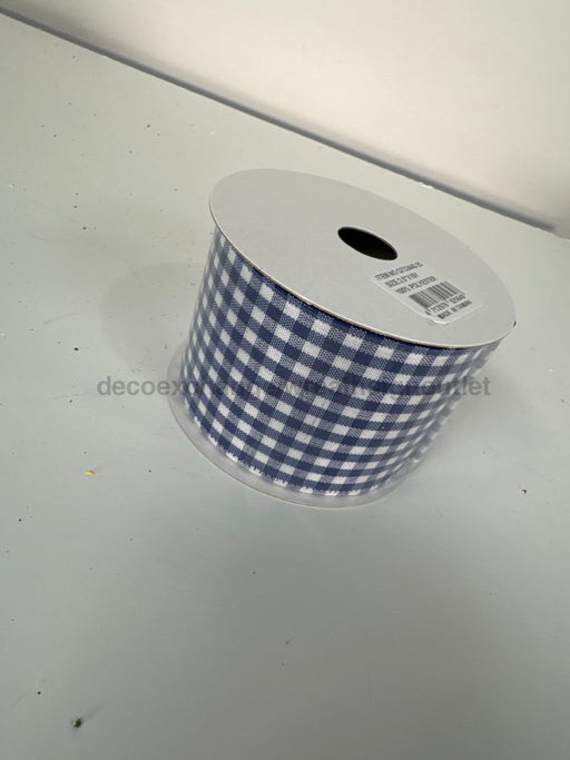 Royal Blue-White Gingham 2.5’’X10Y Q732440-25 Ribbon