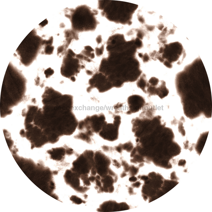 Rustic Brown and White Cow Flower Center, DECOE-FC-0028, 6" metal Flower Center - DecoExchange®