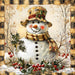 Rustic Snowman Sign, DCO-102294, Sign For Wreath, 10x10in Metal Sign