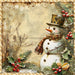 Rustic Snowman Sign, DCO-102295, Sign For Wreath, 10x10in Metal Sign