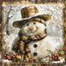 Rustic Snowman Sign, DCO-102296, Sign For Wreath, 10x10in Metal Sign