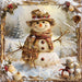 Rustic Snowman Sign, DCO-102299, Sign For Wreath, 10x10in Metal Sign