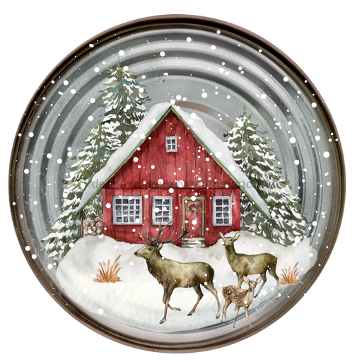 Santa Sign, Christmas Sign, DECOE-4819, 10" Metal Round - DecoExchange®