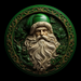 Santa Sign Green Dco-00636 For Wreath 10 Round Metal