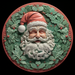 Santa Sign Green Dco-00639 For Wreath 10 Round Metal