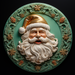 Santa Sign Green Dco-00640 For Wreath 10 Round Metal