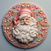 Santa Sign Pink Dco-00635 For Wreath 10 Round Metal