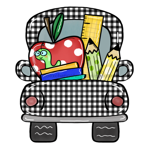 School Sign, Black School Truck Sign, wood sign, DECOE-W-044 - DecoExchange®