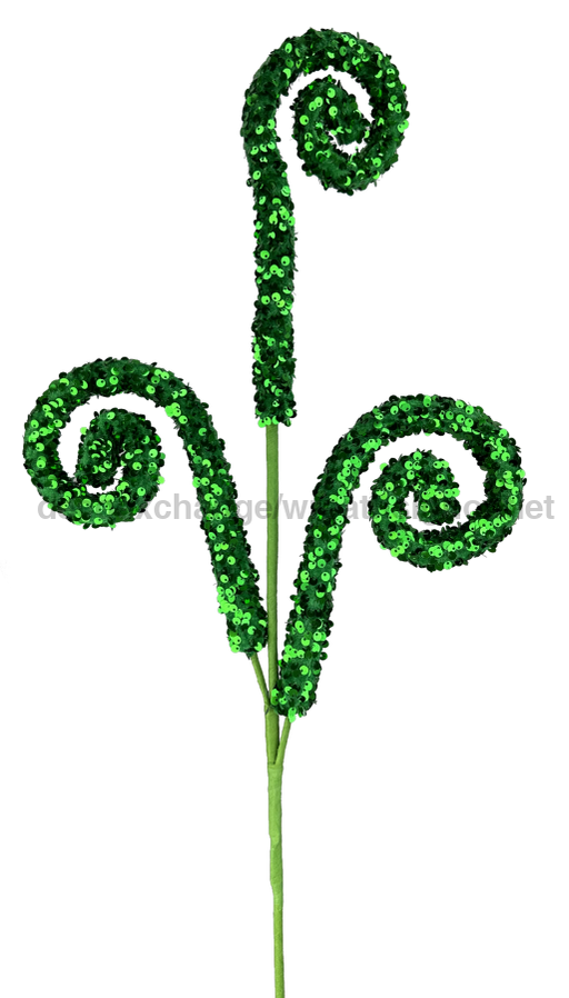 Sequin Curly Spray - 3 Stems 28’’ 85921Gn Pick